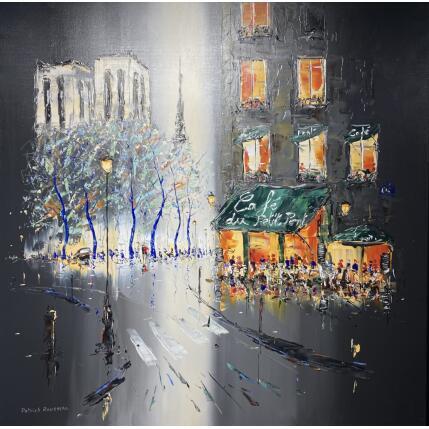 Painting Le Café du Pont by Rousseau Patrick | Painting Figurative Oil Urban