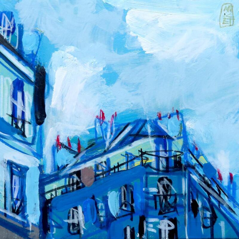 Painting En bas c'est bouchon Lyonnais ! by Anicet Olivier | Painting Figurative Urban Architecture Acrylic Pastel