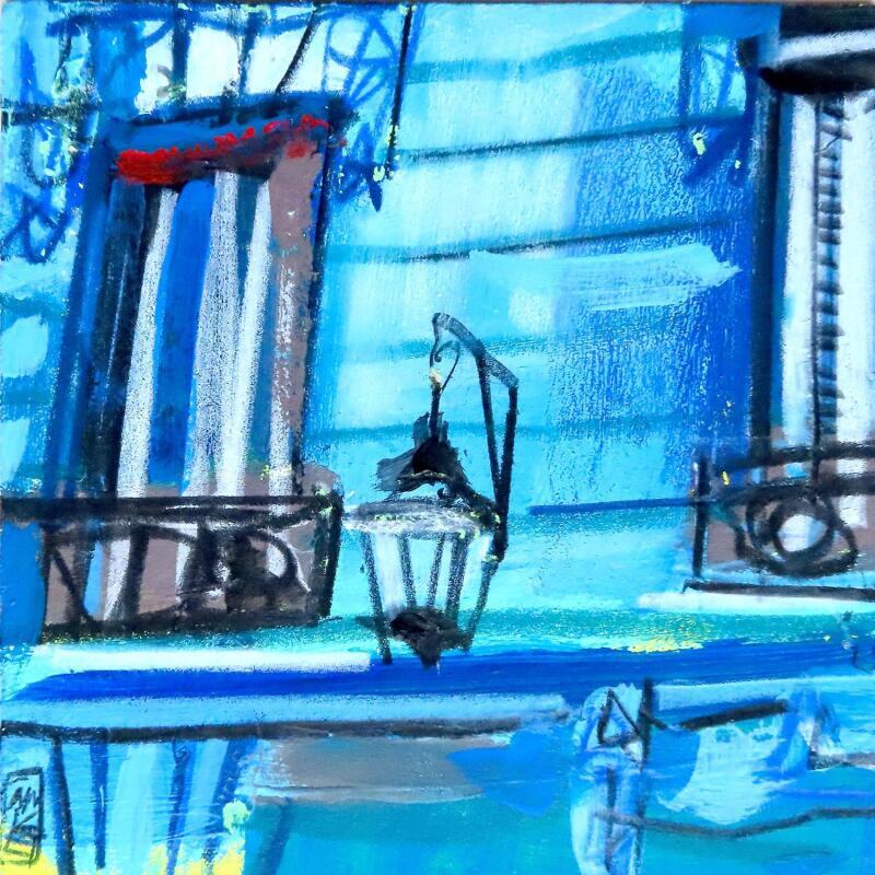 Gemälde Tonight all lights von Anicet Olivier | Gemälde Figurativ Urban Architektur Acryl Pastell