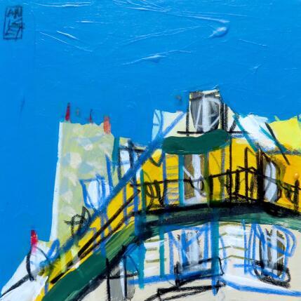 Peinture Couverture bleu part 2 par Anicet Olivier | Tableau Figuratif Acrylique, Pastel Architecture, Urbain