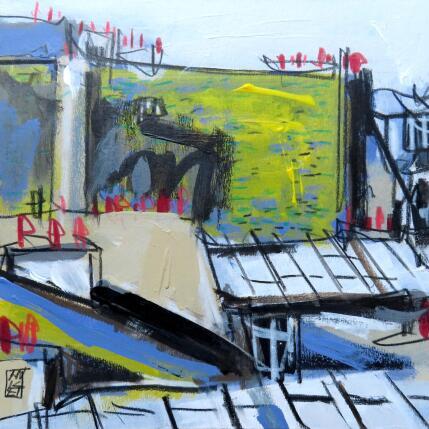 Peinture Niveaux supérieurs par Anicet Olivier | Tableau Figuratif Acrylique, Pastel Architecture, Urbain