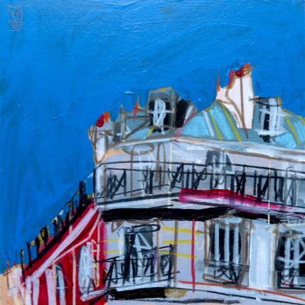 Peinture Bonsoir ciel bleu ! par Anicet Olivier | Tableau Figuratif Acrylique, Pastel Architecture, Urbain