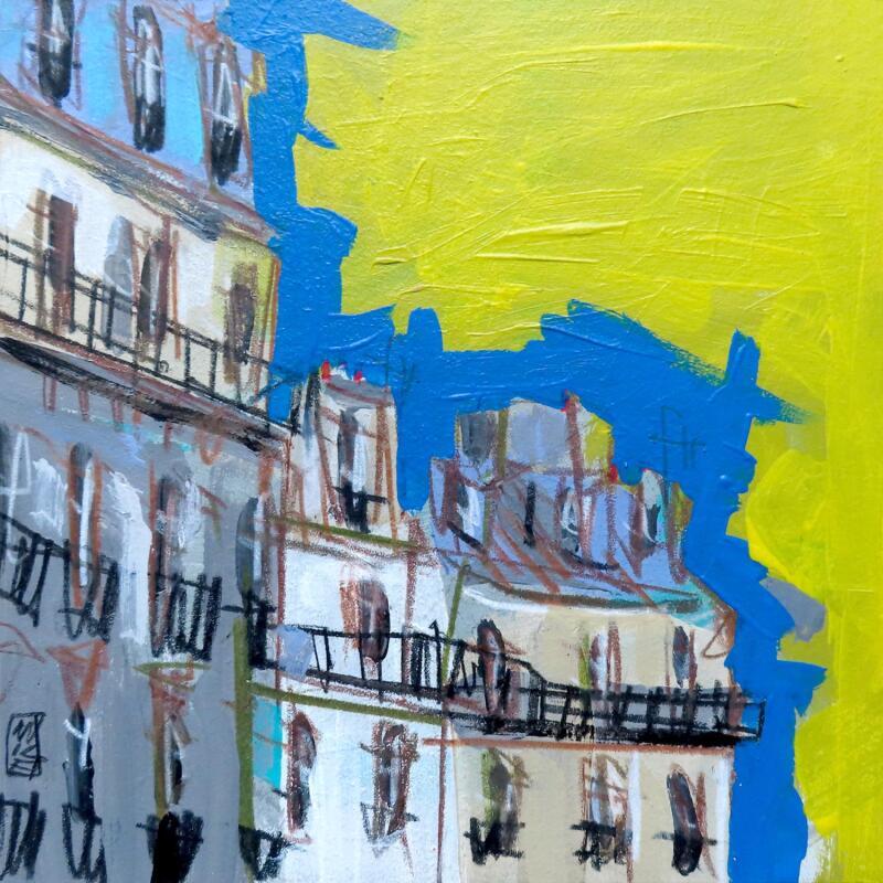 Painting La parole est au ciel part 1 by Anicet Olivier | Painting Figurative Urban Architecture Acrylic Pastel