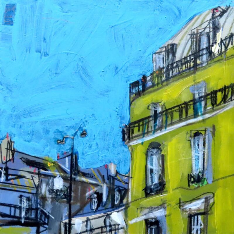 Pintura Le ciel a une couleur de jour por Anicet Olivier | Pintura Figurativo Urbano Arquitectura Acrílico Pastel
