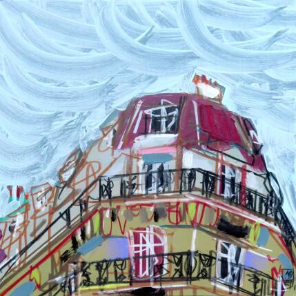 Peinture Va et vient au dernier par Anicet Olivier | Tableau Figuratif Acrylique, Pastel Architecture, Urbain