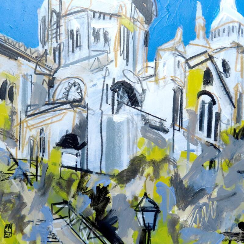 Peinture De marbre vêtu par Anicet Olivier | Tableau Figuratif Urbain Architecture Acrylique Pastel