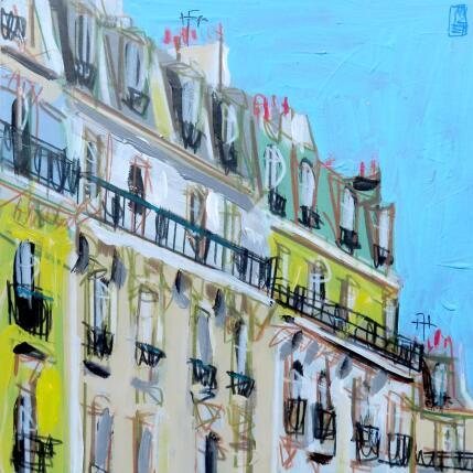 Peinture L'air est bon par Anicet Olivier | Tableau Figuratif Acrylique, Pastel Architecture, Urbain