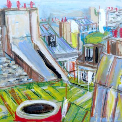 Gemälde Tourne ville von Anicet Olivier | Gemälde Figurativ Acryl, Pastell Architektur, Urban