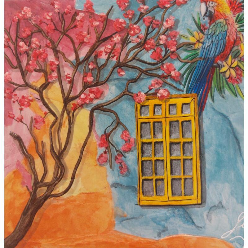 Peinture fenêtre du paradis  par Geiry | Tableau Matiérisme