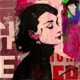 Painting Sad Audrey  by Mestres Sergi | Painting Pop-art Acrylic, Graffiti Pop icons