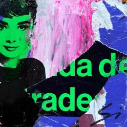 Painting Audrey Sight by Mestres Sergi | Painting Pop-art Acrylic, Graffiti Pop icons