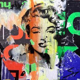 Painting Marilyn smoking by Mestres Sergi | Painting Pop-art Acrylic, Graffiti Pop icons