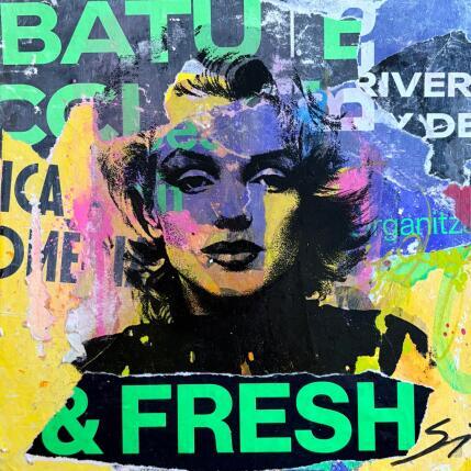 Painting She by Mestres Sergi | Painting Pop-art Acrylic, Graffiti Pop icons