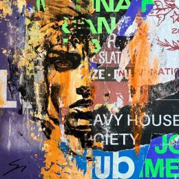 Painting The face by Mestres Sergi | Painting Pop-art Acrylic, Graffiti Pop icons