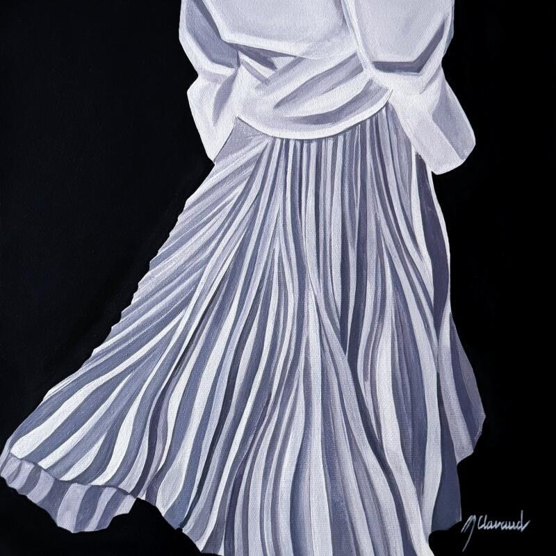 Painting FLOATING PLEATS by Clavaud Morgane | Painting Figurative Portrait Mode Life style Acrylic