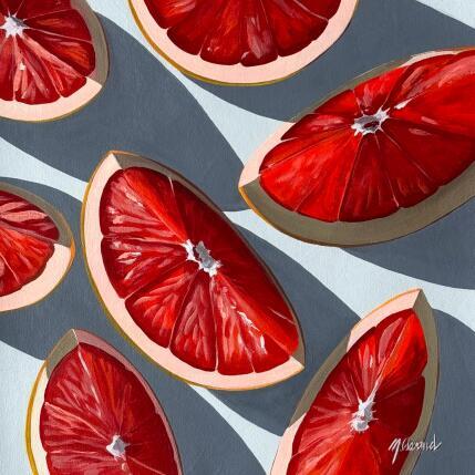 Painting GRAPEFRUIT SEGMENTS by Clavaud Morgane | Painting Figurative Acrylic Life style, Still-life