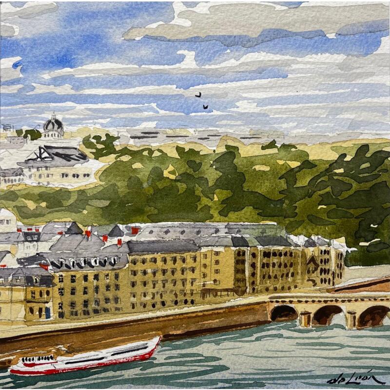 Gemälde Vue d'en haut von De León Lévi Marcelo | Gemälde Figurativ Urban Aquarell