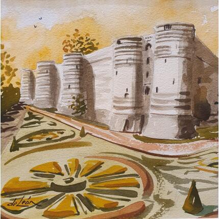 Painting Jardins en perspective by De León Lévi Marcelo | Painting Figurative Watercolor Urban