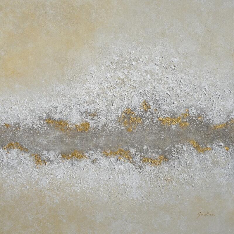 Peinture Poussières d'Or par Gaultier Dominique | Tableau Matiérisme Minimaliste Acrylique
