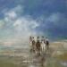 Painting Chevaux sur la plage by Dessein Pierre | Painting Figurative Marine Oil