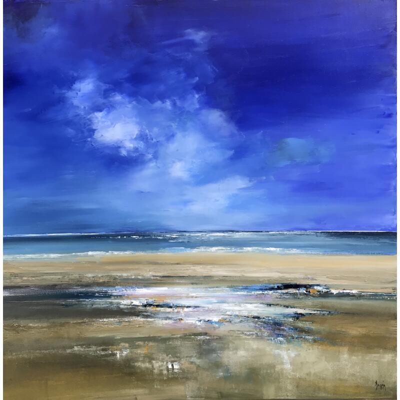 Peinture Crépuscule par Dessein Pierre | Tableau Figuratif Marine Huile