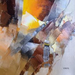 Pintura Sunrise por Virgis | Pintura Abstracto Aceite Minimalista