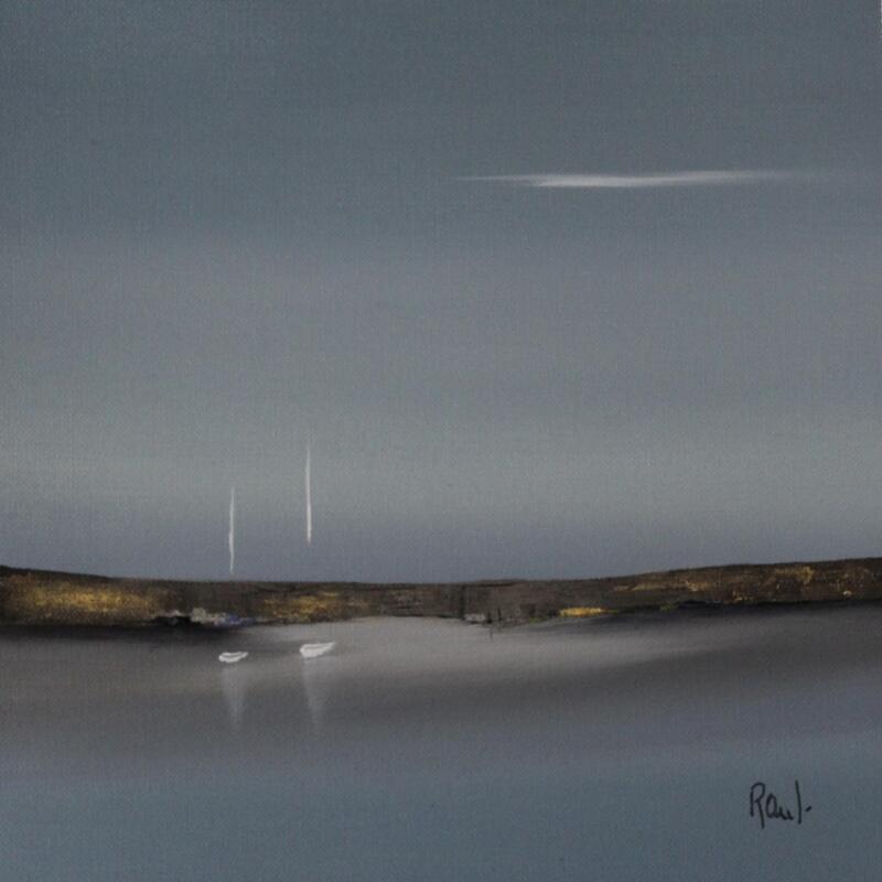 Painting Douceur marine 86 by Roussel Marie-Ange et Fanny | Painting Figurative Marine Minimalist Oil