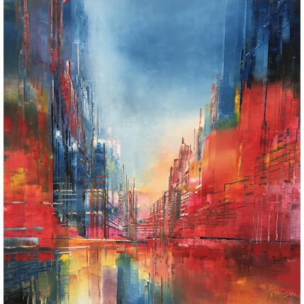 Painting Lumière rouge  by Levesque Emmanuelle | Painting  Oil