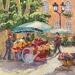 Painting Scène de marché aux fleurs by Dontu Patricia | Painting Figurative Oil