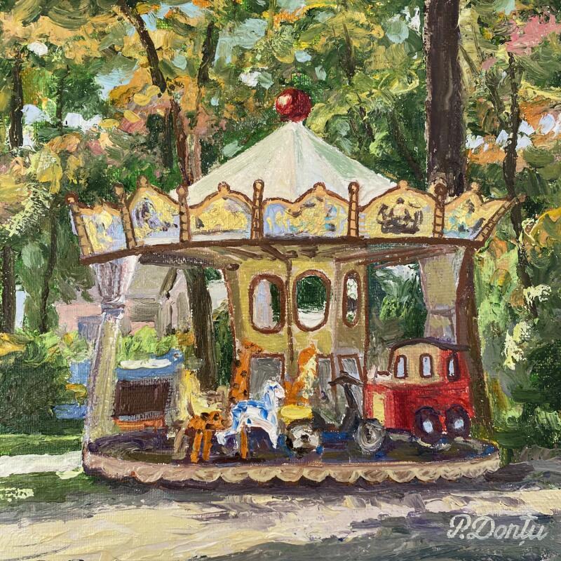 Painting Le manège dans le parc by Dontu Patricia | Painting Figurative Oil