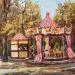 Peinture Le carrousel dans le parc en automne par Dontu Patricia | Tableau Figuratif Huile