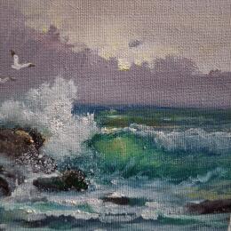 Pintura Rocas en el mar por Cabello Ruiz Jose | Pintura Figurativo Aceite