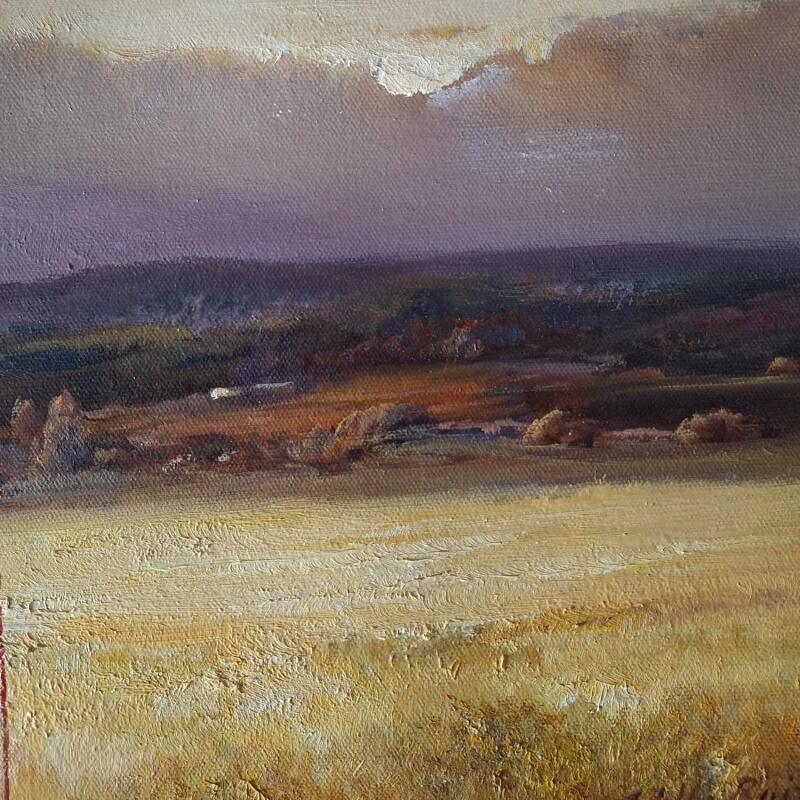 Pintura Tarde en el Alamo por Cabello Ruiz Jose | Pintura Figurativo Aceite