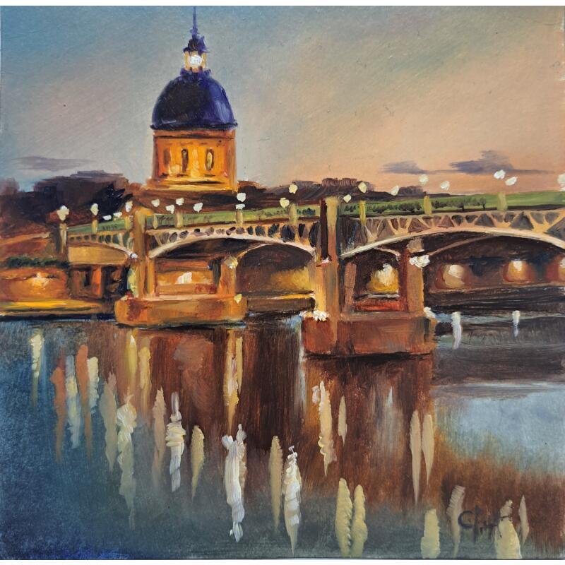 Painting Pont Saint Pierre by Piffard Cédric | Painting Realism Urban Architecture Oil