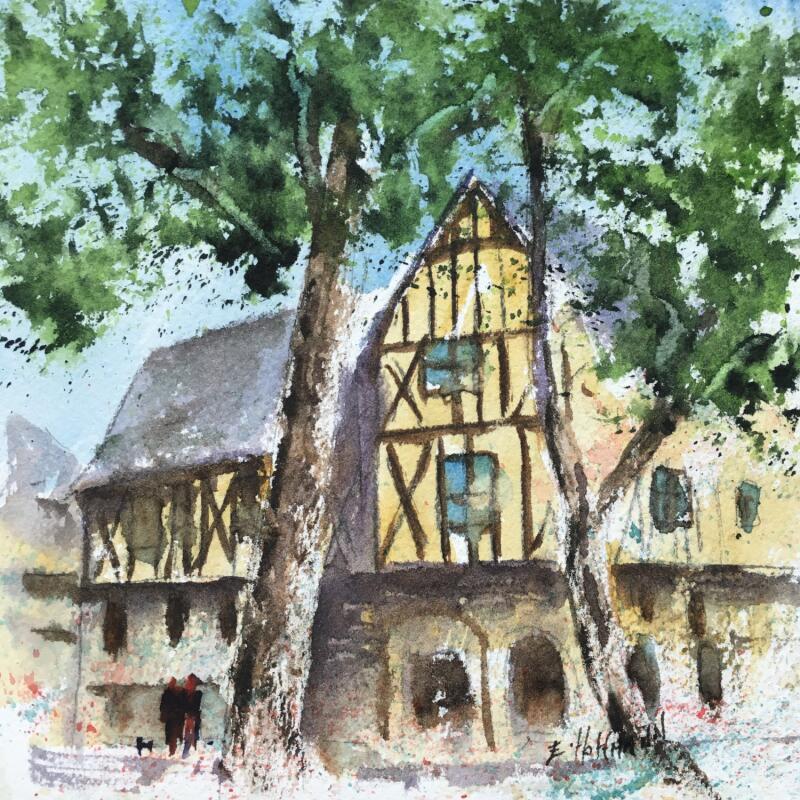 Peinture Angers doutre maison d'un autre temps par Hoffmann Elisabeth | Tableau Figuratif Urbain Aquarelle