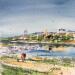Peinture Angers quais promenade par Hoffmann Elisabeth | Tableau Figuratif Urbain Aquarelle