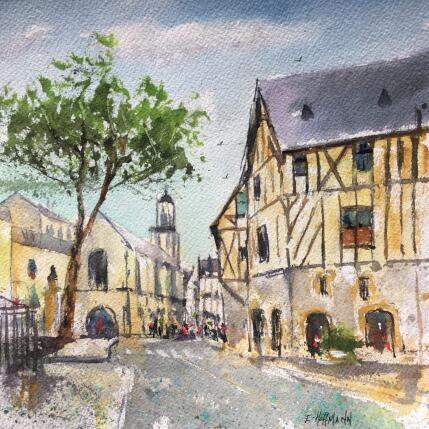 Painting Angers doutre quartier médiéval by Hoffmann Elisabeth | Painting Figurative Watercolor Pop icons, Urban