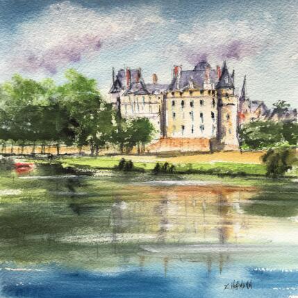 Painting Anjou château de Brissac by Hoffmann Elisabeth | Painting Figurative Watercolor Landscapes, Marine, Pop icons, Urban