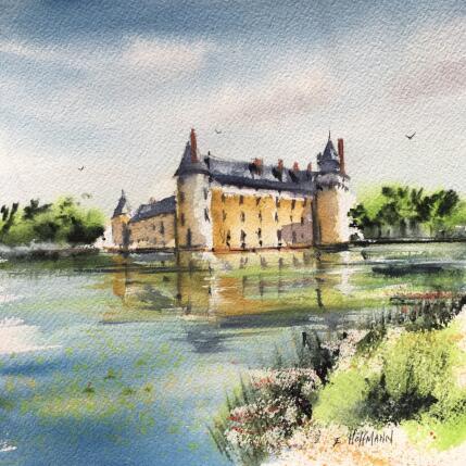 Painting Anjou château du plessis-bourré by Hoffmann Elisabeth | Painting Figurative Watercolor Pop icons, Urban