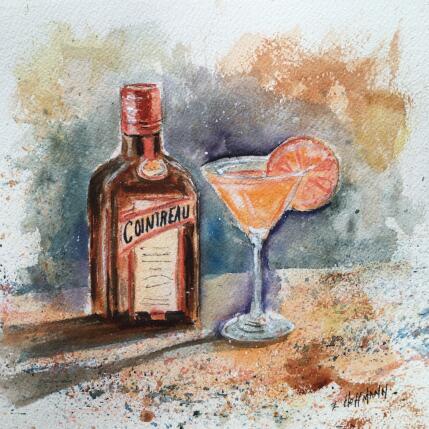 Painting Cointreau l'élixir des zestes by Hoffmann Elisabeth | Painting Figurative Watercolor Pop icons, Still-life