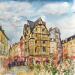 Peinture Angers maison d'Adam histoire de couleurs par Hoffmann Elisabeth | Tableau Figuratif Urbain Aquarelle