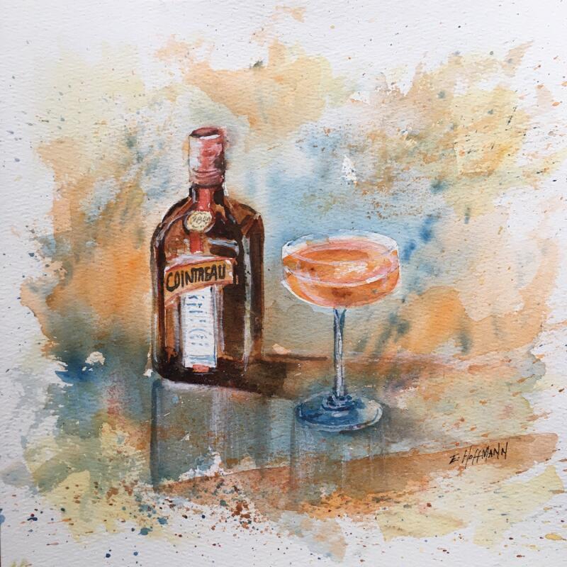 Peinture Cointreau coupe et arôme par Hoffmann Elisabeth | Tableau Figuratif Natures mortes Aquarelle