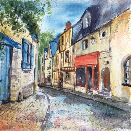 Peinture Angers, d'autres ruelle d'antan par Hoffmann Elisabeth | Tableau Figuratif Aquarelle Urbain