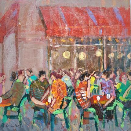 Painting Après le travail avec un apéro by Lourdes Ral | Painting Figurative Acrylic Life style, Pop icons, Urban