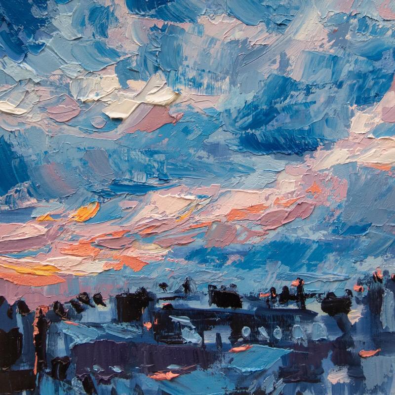 Peinture Variaciones del cielo 1-8 par Fran Sosa | Tableau Figuratif Paysages Huile