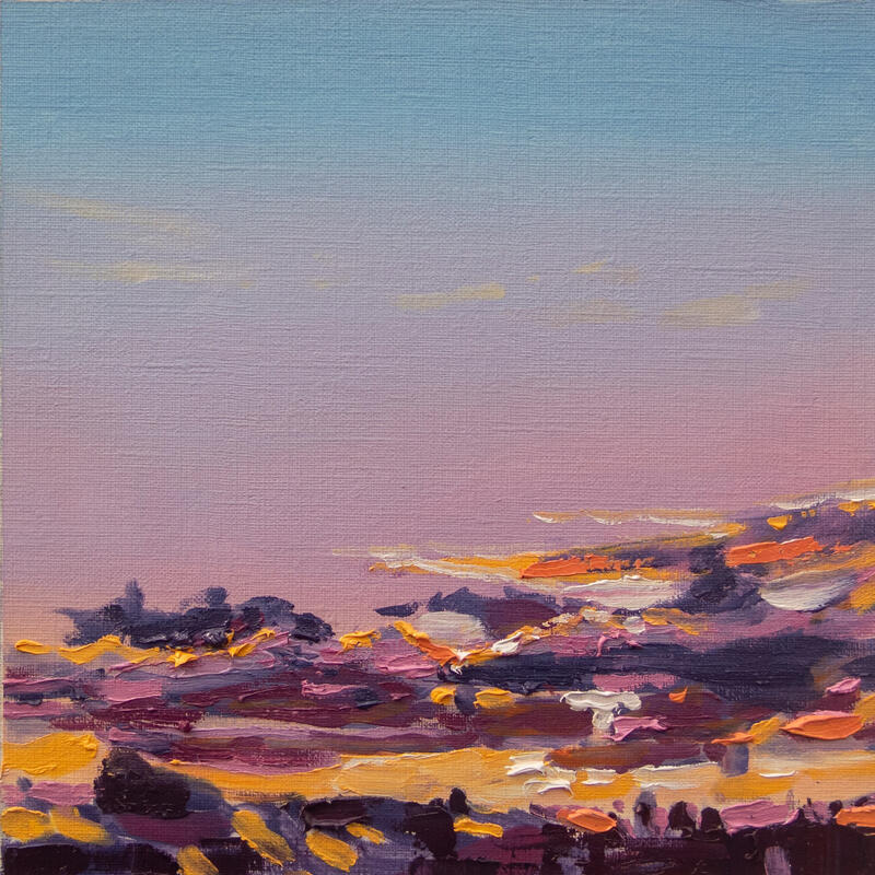 Gemälde Variaciones del cielo 2-8 von Fran Sosa | Gemälde Figurativ Landschaften Öl