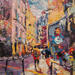 Painting Esquina del barrio latino by Fran Sosa | Painting Figurative Landscapes Oil