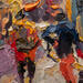 Painting Esquina del barrio latino by Fran Sosa | Painting Figurative Landscapes Oil