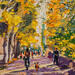 Painting Paseo de otoño by Fran Sosa | Painting Figurative Life style Oil