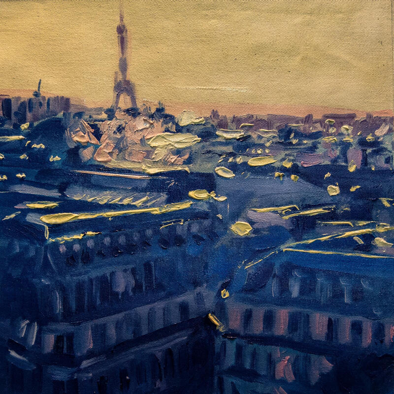 Painting Desde las galerías by Fran Sosa | Painting Figurative Landscapes Oil
